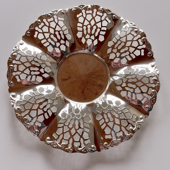 VTG Queen Anne Serving Dish With Silver Tray - Picture 6 of 10